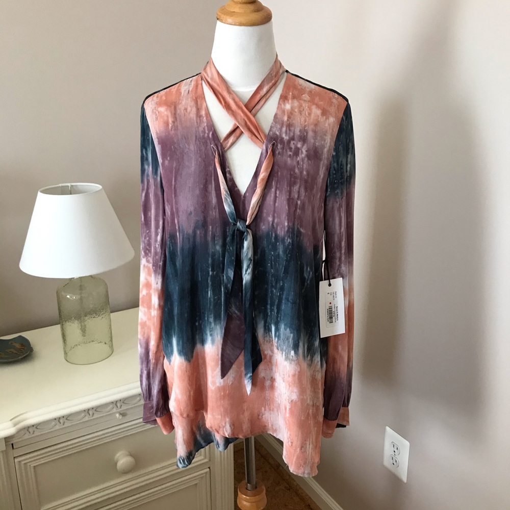 FIFTEEN TWENTY Tie Dye Silky Blouse